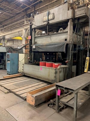 150 Ton, Dake #18-467, 4-post downacting hydraulic spotting press, 24" stroke, 60" shut height - Image 2