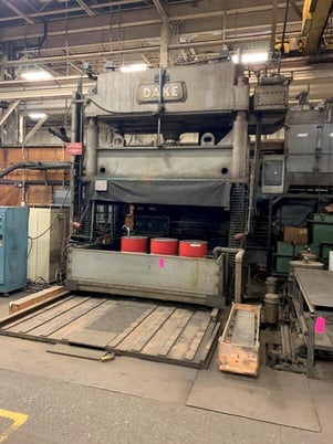 150 Ton, Dake #18-467, 4-post downacting hydraulic spotting press, 24" stroke, 60" shut height - Image 3