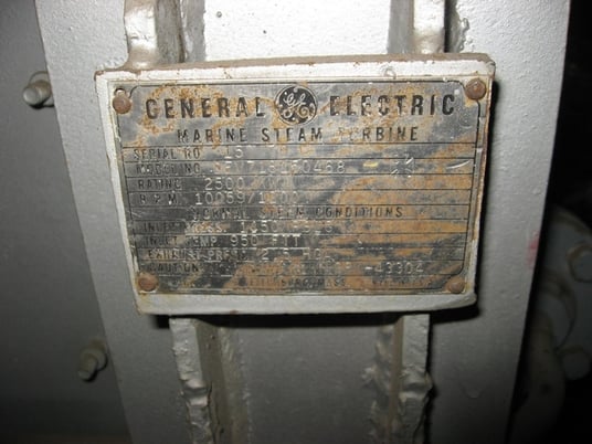 2500 KW General Electric #DEV718 Ships service turbine generators