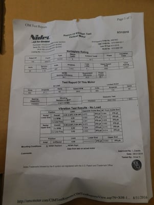 100 HP 3600 RPM U.S. Motors, fr.405VPZ(U=2.125" ), TEFC, 460V, VSS, vertical solid shaft, prem eff, new surp - Image 4