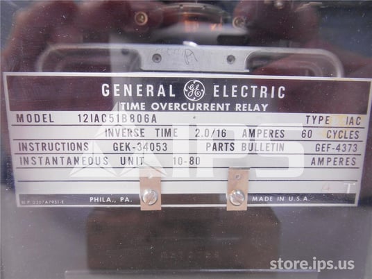 GE Iac Time Over Current Relay Toc 2-16a, Ioc 10-80 Amps - Image 2