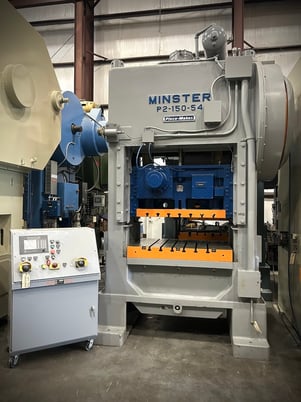 150 Ton, Minster #P2, 6" stroke, 23" Shut Height, 54" x40" bed, 45-90 SPM, cush in bed, (2 available) - Image 1