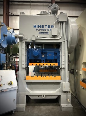 150 Ton, Minster #P2, 6" stroke, 23" Shut Height, 54" x40" bed, 45-90 SPM, cush in bed, (2 available) - Image 2