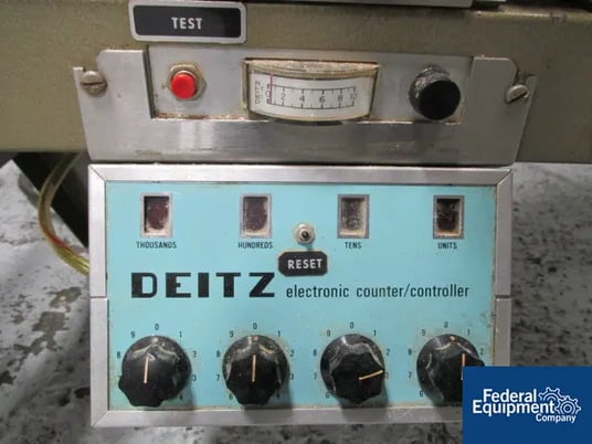 Deitz Versacount #714, tablet counter w/rotary glass table, dual filling funels, counter controls, s/n #910 - Image 7