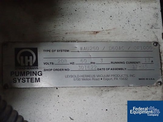 Leybold #D60AC, vacuum pump, 2 HP, s/n #1285442970, #2930-95 - Image 2