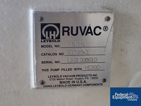Leybold #D60AC, vacuum pump, 2 HP, s/n #1285442970, #2930-95 - Image 7