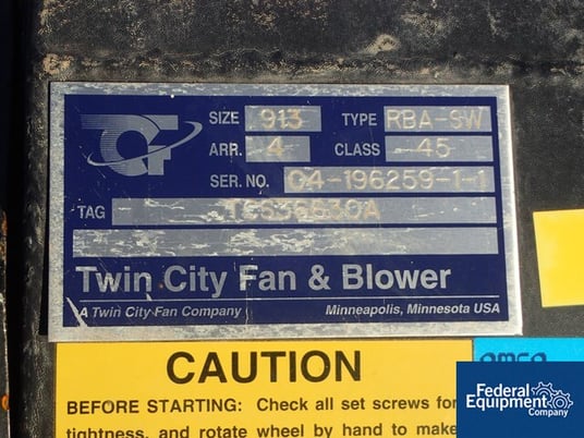 Twin City #RBA-SW, size 913, blower with motor, serial #04-196259-1-1, #203-54 - Image 2
