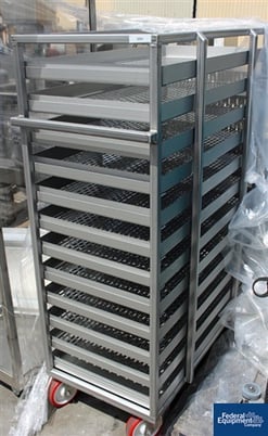 Trolley, with 36" x 24" perforated, trays, all aluminum, #2956-30 - Image 1