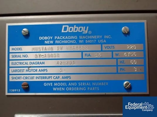 Doboy #Mustang IV, horizontal wrapper, 15" max length, 2.25" max height, 6.5" max width package size, #3152-1 - Image 2