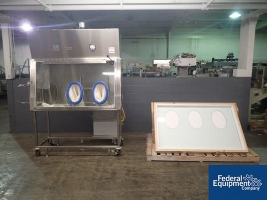 CPS Isolator, 316L Stainless Steel, 66" W x 24" D x 37" H chamber, single sided, 3 glove ports, 16" x 21" - Image 1