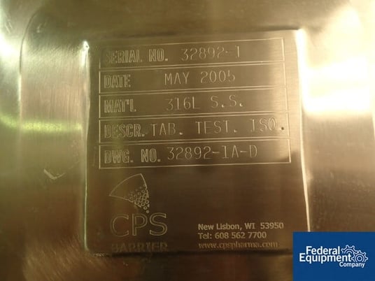 CPS Isolator, 316L Stainless Steel, 66" W x 24" D x 37" H chamber, single sided, 3 glove ports, 16" x 21" - Image 3