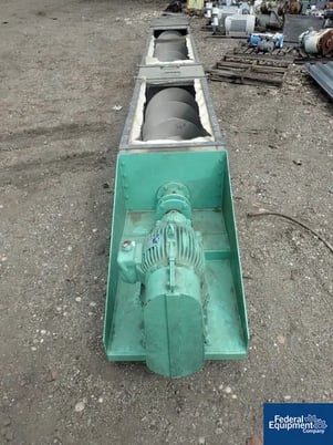 20" diameter x 16.9' long, Spaans screw conveyor, Stainless Steel, 5 HP, 20" x 20" bottom discharge, serial - Image 3