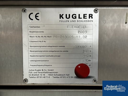 Kugler Monoblock #Flexofill, Volumetric Filling Line, serial# PR-263005.11.02, 2003, #3252-52, 2003 - Image 3