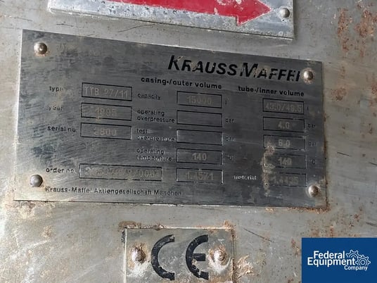 Krauss Maffei #TTB-27/11, plate dryer, 316 Stainless Steel, 591 sq.ft. surface area, 2700 mm diameter larger - Image 2