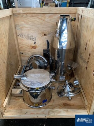 K-Tron, vacuum loading stand, mounted on MetoLift lift, Stainless Steel, receiver, #3307-3 - Image 5