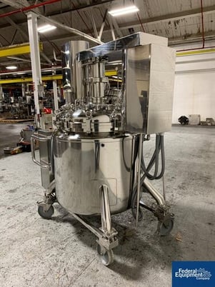 147.5 gallon Lleal, reactor, Stainless Steel, 3/3 bar, 590 liter, removable dish top, dish bottom, jacketed - Image 4