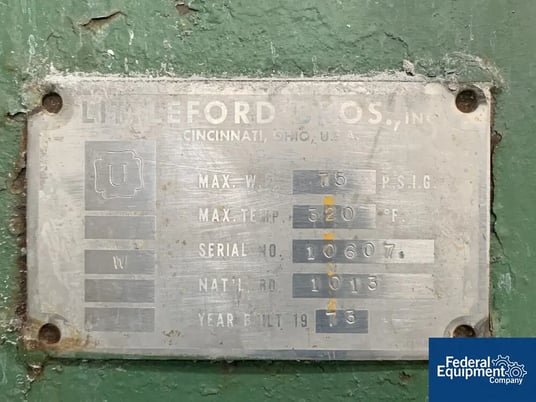 Littleford #FKM-2000E, Stainless Steel blender mixer, 60 hp, 73 cu.ft., 42 cu.ft. working capacity, jacketed - Image 2