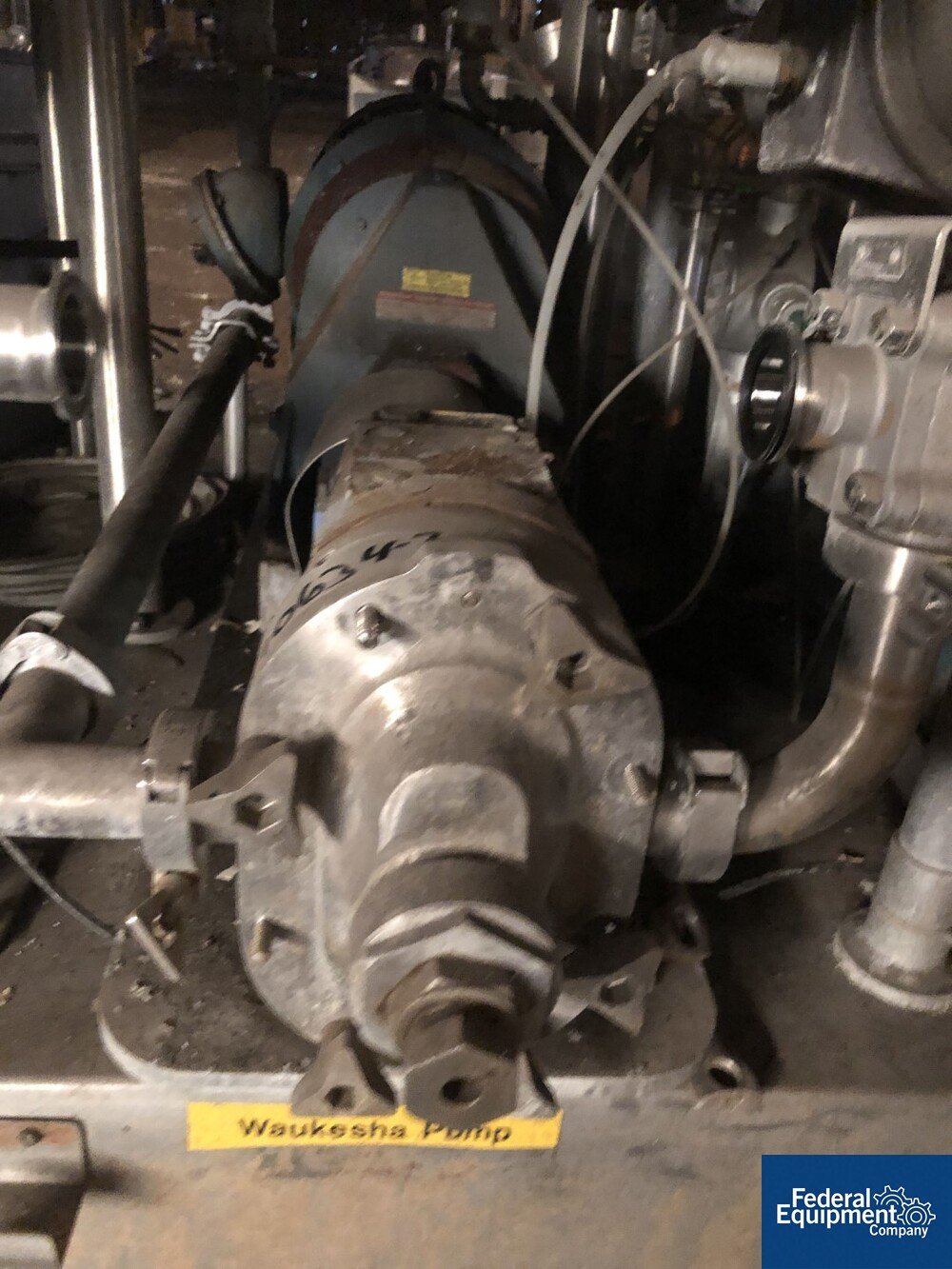 Waukesha #030, rotary lobe pump, Stainless Steel, 1.5" inlet/outlet, 5 HP, S/N 209042, 1997, #10634-3, 1997 - Image 1
