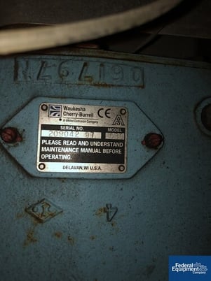 Waukesha #030, rotary lobe pump, Stainless Steel, 1.5" inlet/outlet, 5 HP, S/N 209042, 1997, #10634-3, 1997 - Image 2