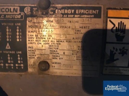 Ketema #DDCA95, chiller, water cooled, (2)60 hp compressors, r22, 460 volt, S/N AC897603, #10634-11 - Image 5