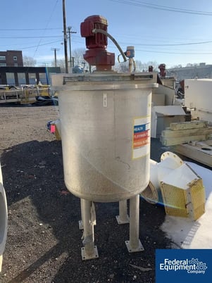 132 gallon Freude Titan, mix tank, Stainless Steel, 1.5 HP, 32" diameter x 32" side, flat top, dish bottom - Image 3