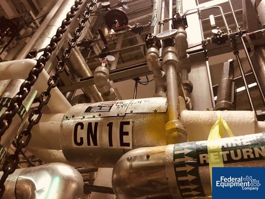 3.2 sq.ft., 150 psi shell, Ketema #MVHT-1-A-SS heat exchanger, 300 psi Stainless Steel tubes, 1.5" shell - Image 1