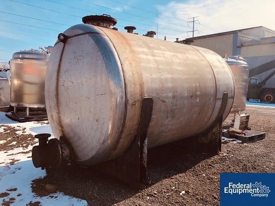 3500 gallon Stainless Steel tank, horizontal construction, approximately 90" diameter x 129" long, dished - Image 4