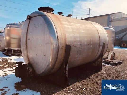 3500 gallon Stainless Steel tank, horizontal construction, approximately 90" diameter x 129" long, dished - Image 4