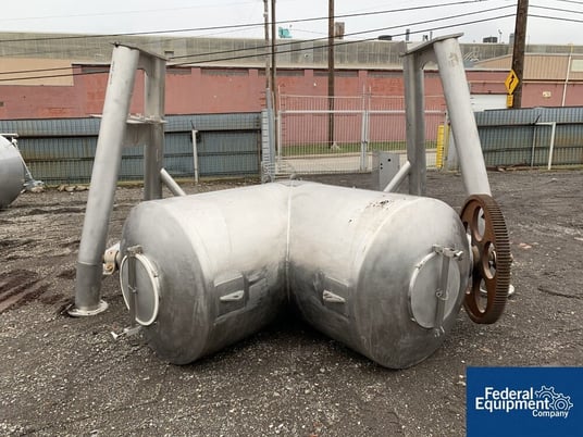 60 cu.ft. Twin Shell Bender, Stainless Steel, 18" top openings, 10" discharge, 7.5 hp, 230/460 volt shell - Image 2