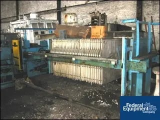 48" Edwards Jones, filter press (1200mm), polypropylene construction, 38.46 cu.ft., 4 eye, center feed, #22171 - Image 1