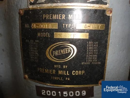 Premier #KSIF, type 4UB7, colloid mill, 4" diameter rotor, rated up to 50 GPH w/feed hopper, on base w/7.5 - Image 6