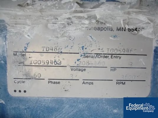 700-1500 cfm Torit #TD486, Carbon Steel dust collector, 486 sq.ft., pulse jet, 3 HP, 208/460 V., #33808 - Image 4
