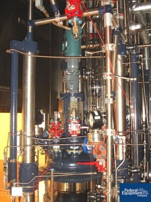 18.49 gallon R & M Italia reactor train, 70 liter, glass lined, removable dish top, dish bottom, 150 psi - Image 6