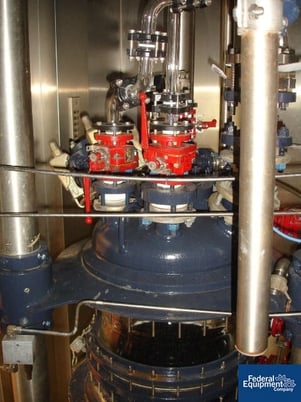 18.49 gallon R & M Italia reactor train, 70 liter, glass lined, removable dish top, dish bottom, 150 psi - Image 8