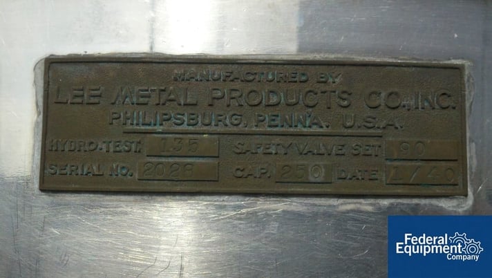 250 gallon Lee, Stainless Steel twin motion kettle, 52" diameter x 40" deep, open top, hemispherical bottom - Image 3