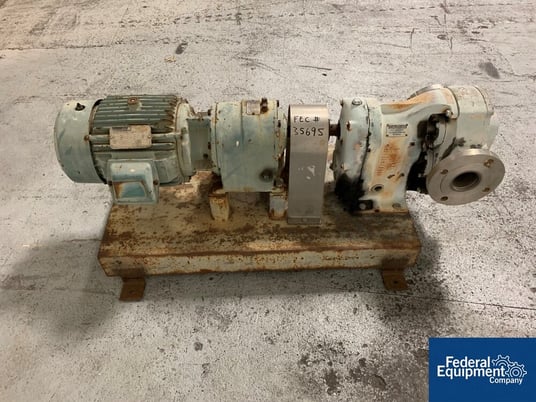 Waukesha #12T, rotary lobe pump, Stainless Steel, 2.5" inlet/outlet, on base w/7.5 HP motor, #35695 - Image 3