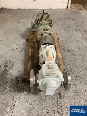 Waukesha #12T, rotary lobe pump, Stainless Steel, 2.5" inlet/outlet, on base w/7.5 HP motor, #35695 - Image 4