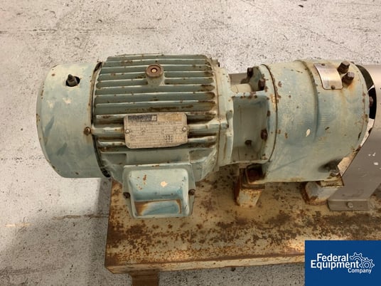 Waukesha #12T, rotary lobe pump, Stainless Steel, 2.5" inlet/outlet, on base w/7.5 HP motor, #35695 - Image 5