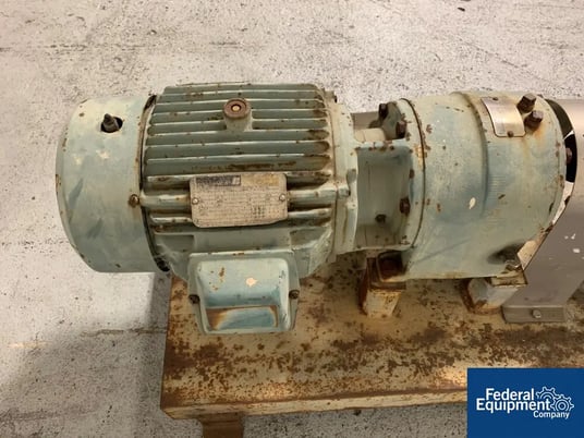 Waukesha #12T, rotary lobe pump, Stainless Steel, 2.5" inlet/outlet, on base w/7.5 HP motor, #35695 - Image 5