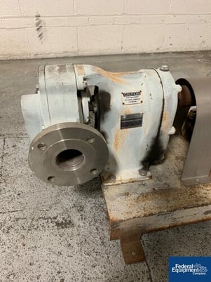Waukesha #12T, rotary lobe pump, Stainless Steel, 2.5" inlet/outlet, on base w/7.5 HP motor, #35695 - Image 8