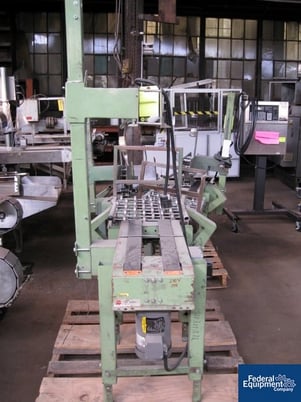 Little David #7B, case sealer, top & bottom tape heads with powered belt conveyor, #36422 - Image 2