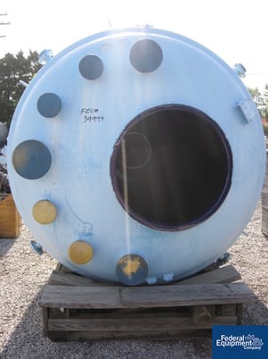 1500 gallon Pfaudler, glass lined reactor body, 100 psi, jacketed for 90 psi, 5015 glass, lug mounted - Image 5