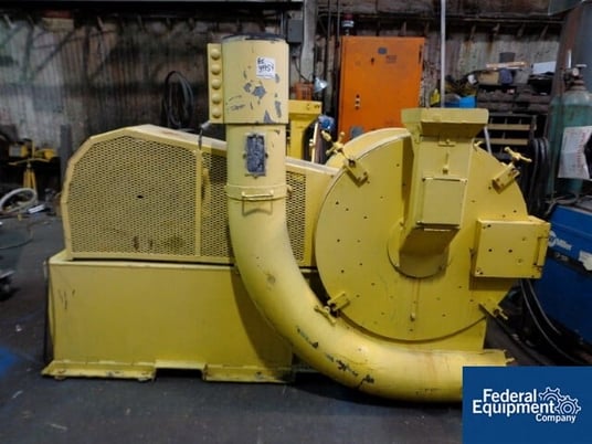 Wedco #DE-28, double sided dual disk pulverizing system, 28" diameter pulverizing disks, cyclone, tote dump - Image 1