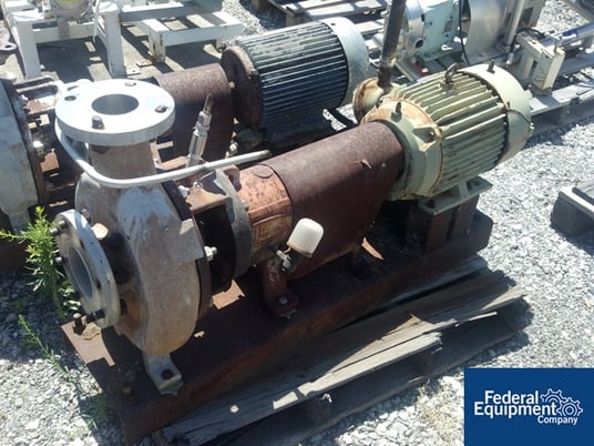 Duriron centrifugal pump, 316 Stainless Steel, 4" x 3" x 10" impeller, 27 psi @ 100°F, 10 HP, 230/460 V. - Image 1
