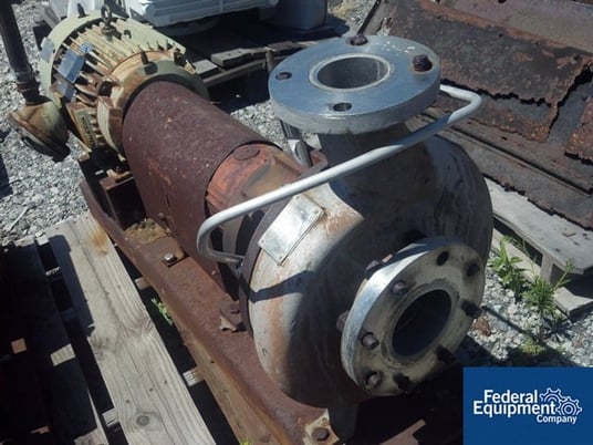 Duriron centrifugal pump, 316 Stainless Steel, 4" x 3" x 10" impeller, 27 psi @ 100°F, 10 HP, 230/460 V. - Image 2