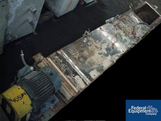 14" diameter x 9.5' long, Carbon Steel screw conveyor, partially covered, 7.5" pitched flights, 15" x15" - Image 1
