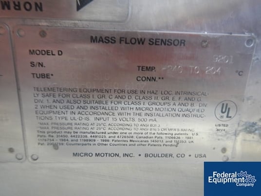 Micro Motion #DS-1509999, flow meter, Stainless Steel construction with transmitter, #42033 (7 available) - Image 5