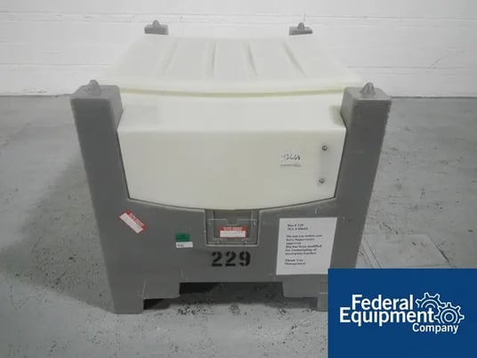 20 cu.ft., Remcon Plastic Bin, 36" x 57" x 16" straight side, w/cover, stackable, 6" center bttm outlet - Image 2