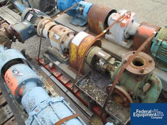 140 GPM, Viking #LL123, 3" Carbon Steel rotary gear pump, 520 RPM rotor speed, mech.seal on base w/7.5 HP - Image 1