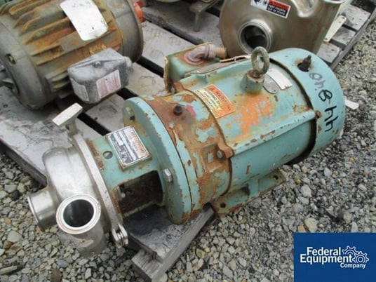 Tri-Clover #C215MEG181-S, Stainless Steel, 2" x 1.5", 5 HP, 3460 RPM, 230/460 V. motor, serial #X6708, #44840 - Image 1